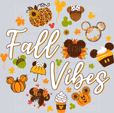 Fall Vibes Halloween Thanksgiving Mickey
