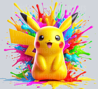 Color Drip Pikachu Colorful