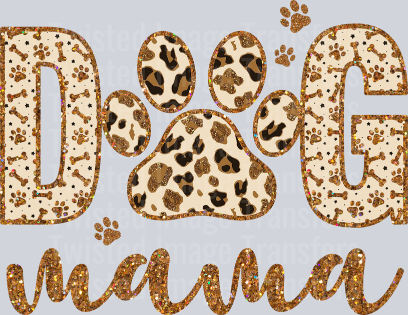 Dog Mama Leopard print and Glitter – Twisted Image Transfers