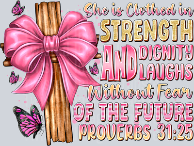 Clothed in Strength Butterflies & Cross