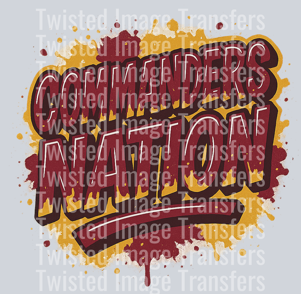 Commanders Drip Commanders Nation Color Drip DTF (direct-to-film) Transfer – Twisted ...
