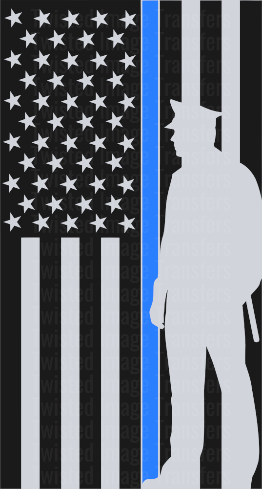 Police Thin Blue Line with Officer – Twisted Image Transfers