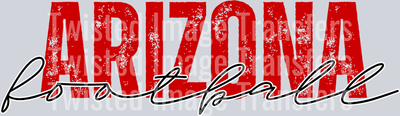 Red Distressed AZ Football