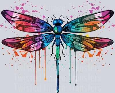 Color Drip Blue Dragonfly