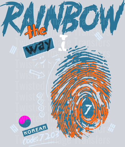 Street Wear Rainbow The Way With Fingerprint_