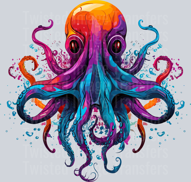 Octopus Color Drip DTF (direct-to-film) Transfer – Twisted Image Transfers