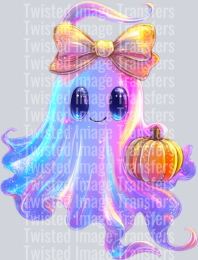 Iridescent Ghost with Gold Bow
