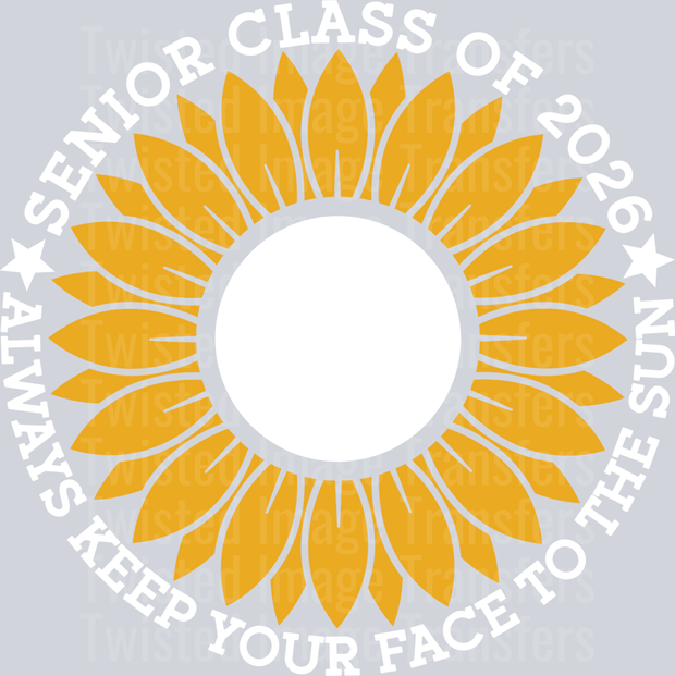 Yellow Flower White Font 2026 Senior