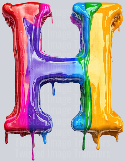 Letter H Color Drip