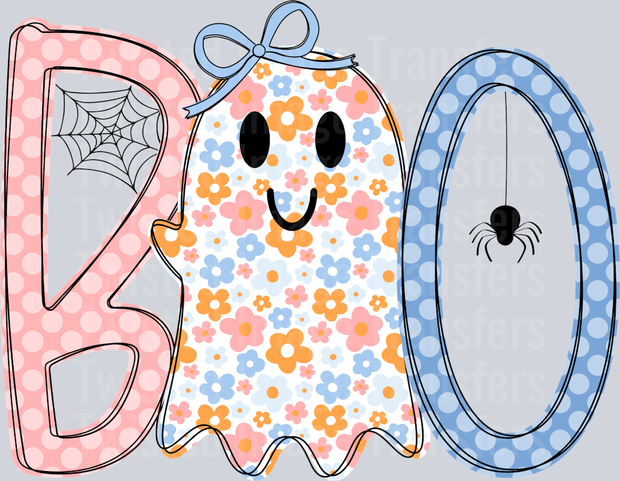 Retro Floral Boo Halloween