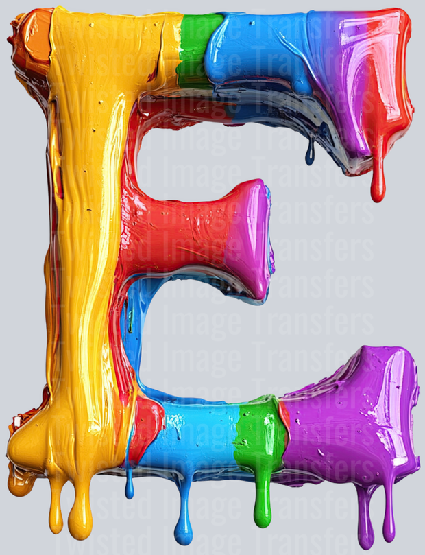 Letter E Color Drip