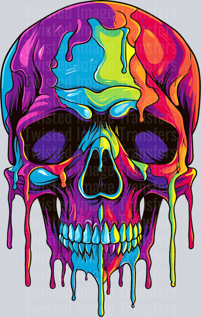 Skeleton Head Color Drip