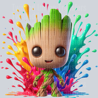 Color Drip Green Groot