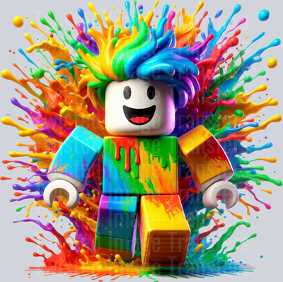 Color Drip Yellow & Blue Hair Roblox