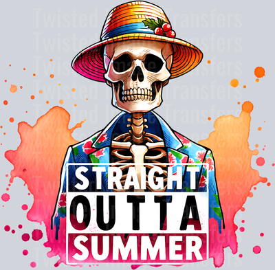 STAIGHT OUTTA SUMMER SKELETON WATERCOLOR