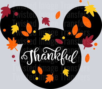 Thankful Mickey with Colored Leaves