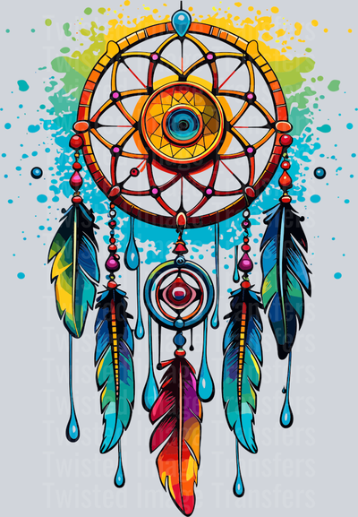 Color Drip Dream Catcher in Blue