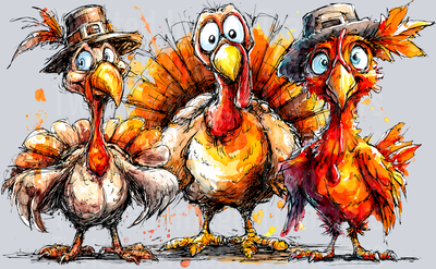 Three Ragged Turkeys