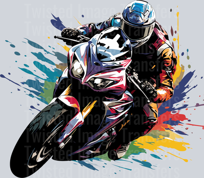 Motorcyclist Color Drip