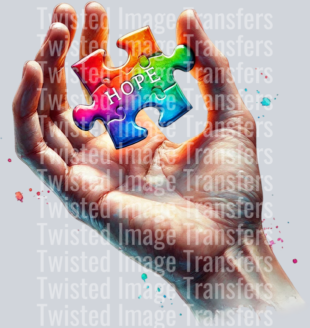 Autism Puzzle Piece Colorful Hope