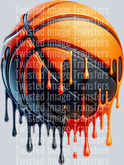 Orange & Black Color Drip Basketball