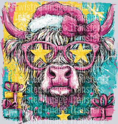 Christmas Cow in Shades