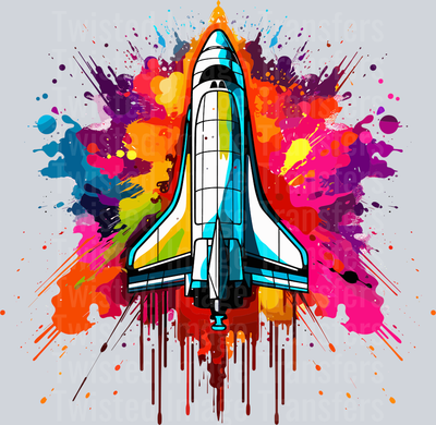 Rocket Ship Color Drip
