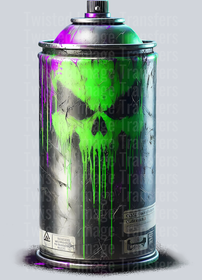 Color Drip Graffiti Spray Can Green And Purple_