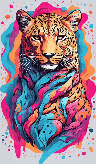 Cheetah Face Color Drip