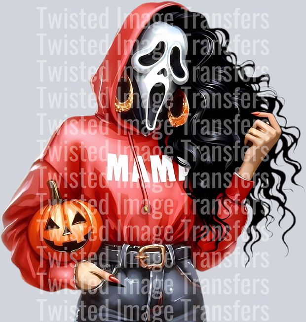 Scary Woman Holding Pumpkin