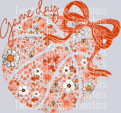Game Day Orange Floral Ball