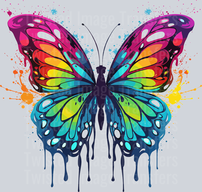 Color Drip Butterfly Blue on Bottom