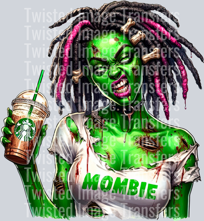 Halloween Mombie Holding Coffee