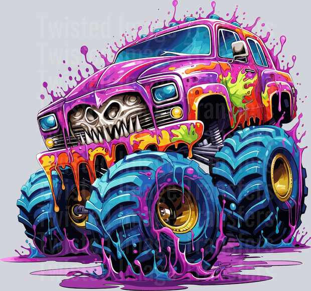 Monster Truck Color Drip Purple