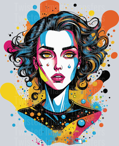 Woman & Color Drip Bubbles