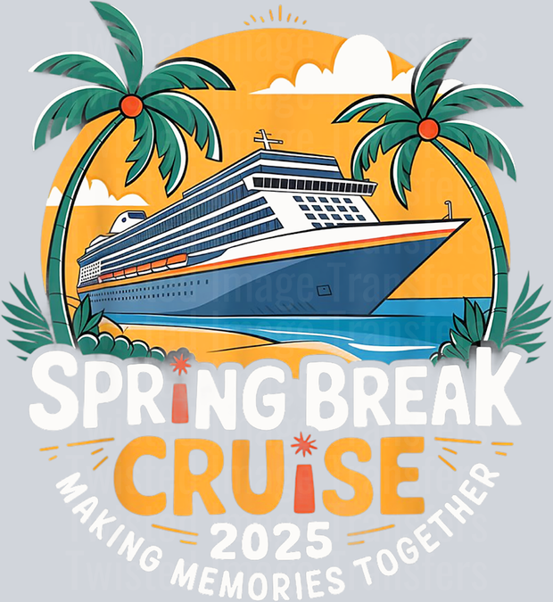 Spring Break Cruise Ship in Sunset DTF (direct-to-film) Transfer ...