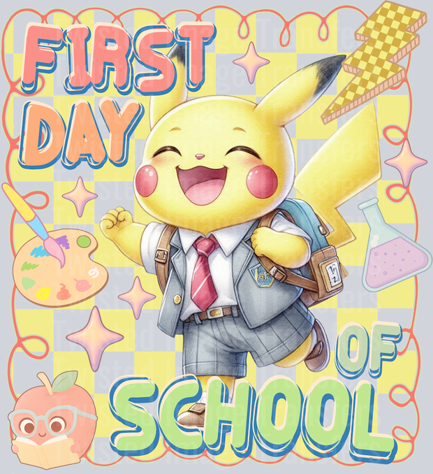Yellow Pokemon First Day of School