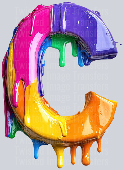 Letter C Color Drip