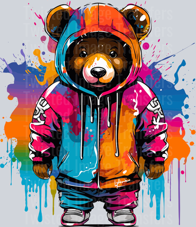 Bear in Sweats Color Drip