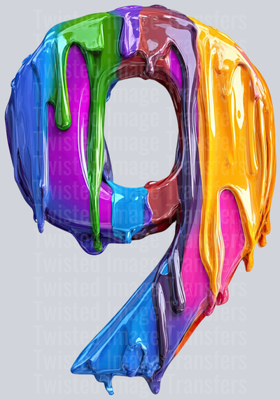 Number Color Drip 9
