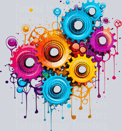 Colorful Gears Color Drip