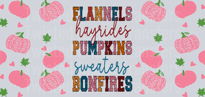 Flannels Sweaters Bonfires 16oz UV DTF Libby Cup Wrap