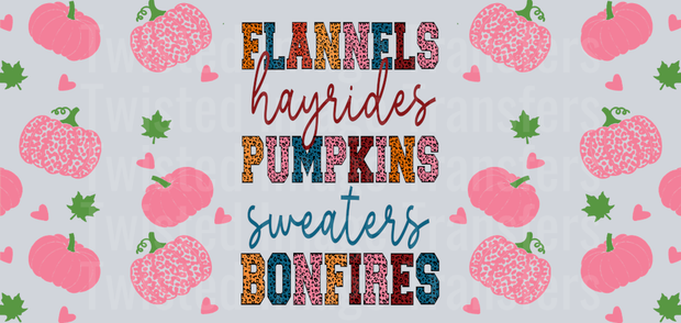Flannels Sweaters Bonfires 16oz UV DTF Libby Cup Wrap