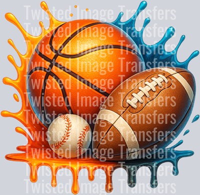 Orange & Blue Color Drip Sport Balls