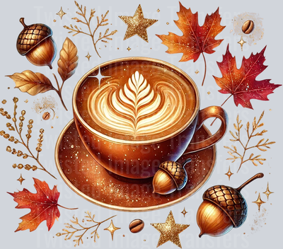 Sparkly Mug with Fall Leaves