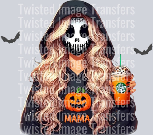 Scary Mama Holding Coffee