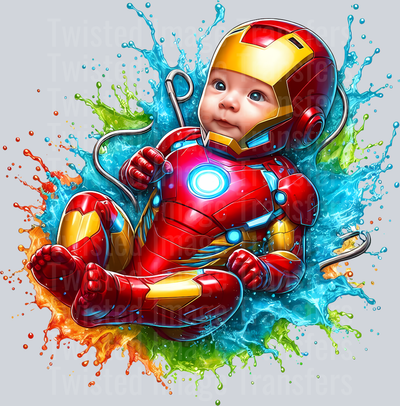 Baby Ironman Laying Color Drip