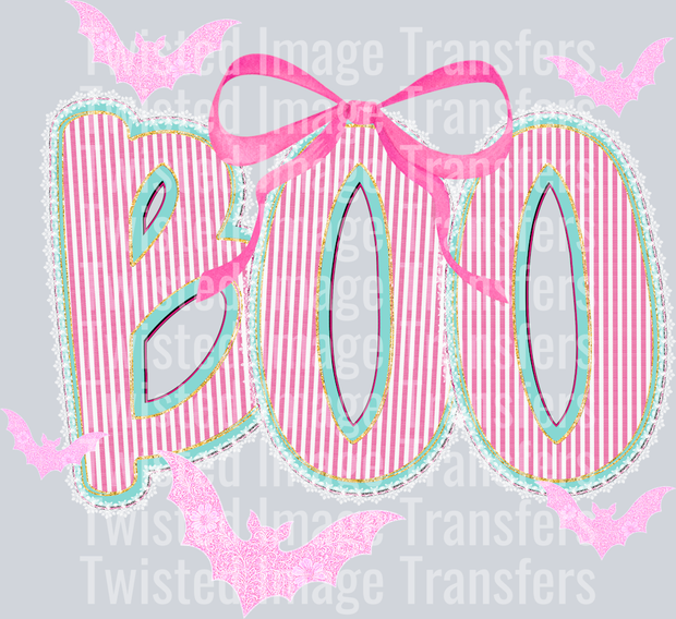Pink Stripes Boo & Bats
