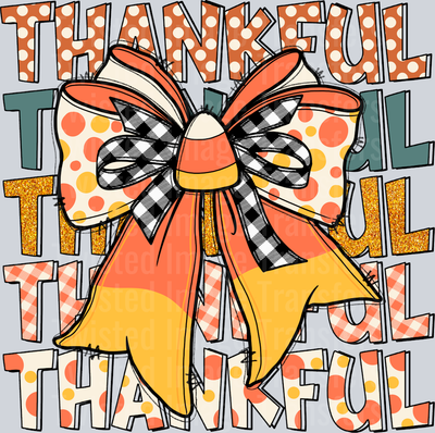 Stacked Thankful with Bow