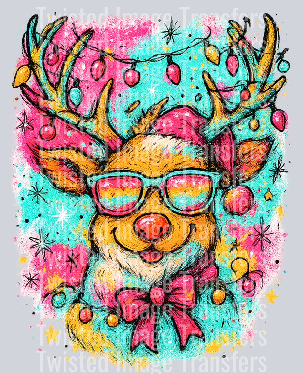 Colorful Christmas Reindeer